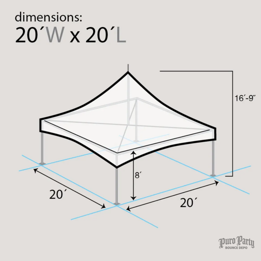 Puro Party High-Peak 20x20 Pole Tents