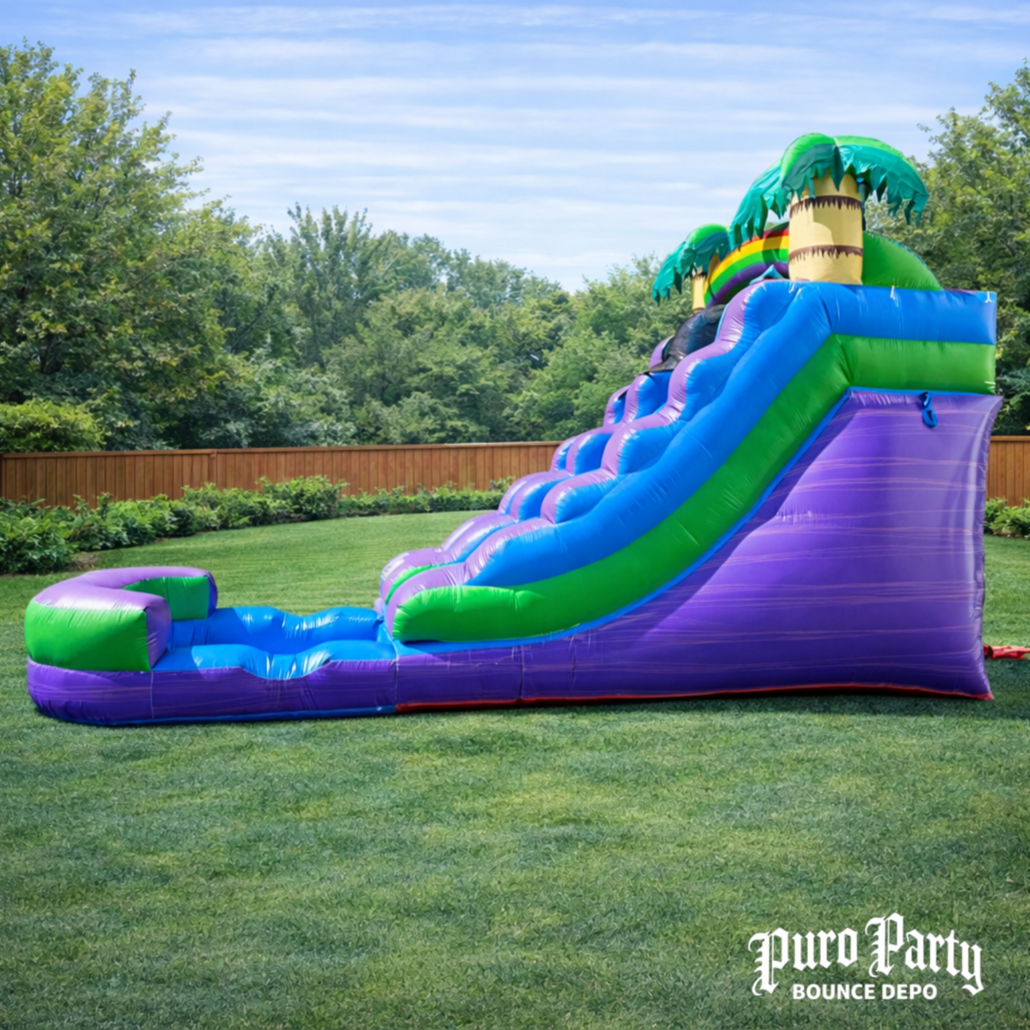 12' Purple Marble Inflatable Water Slide & Pool