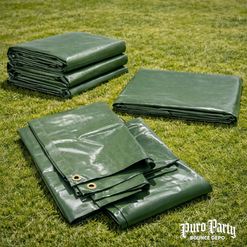 15' x 15' Heavy Duty Waterproof PVC Vinyl Tarp - Green