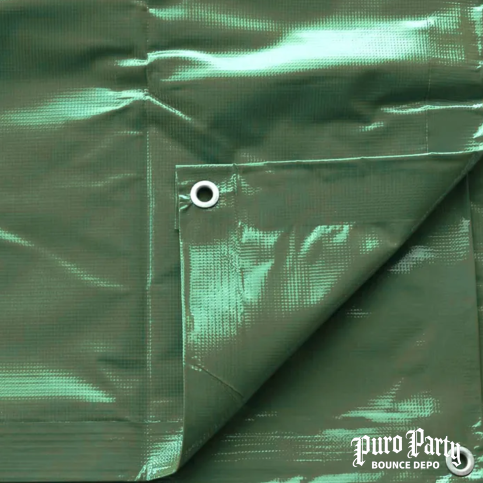 15' x 15' Heavy Duty Waterproof PVC Vinyl Tarp - Green