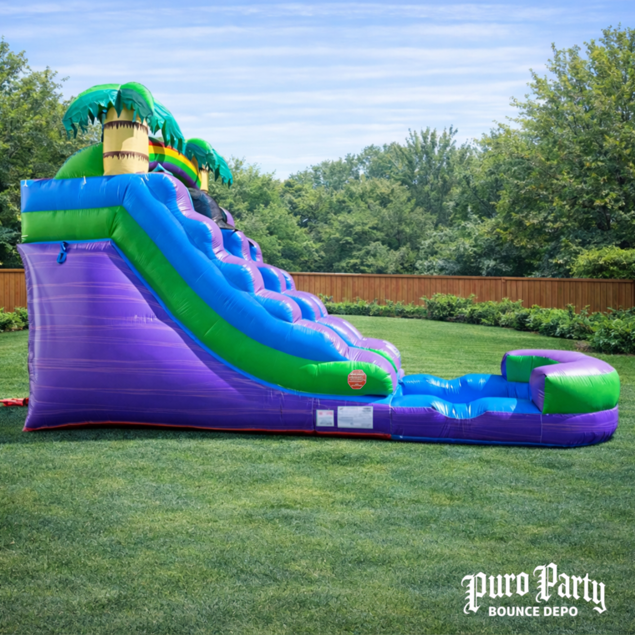 12' Purple Marble Inflatable Water Slide & Pool