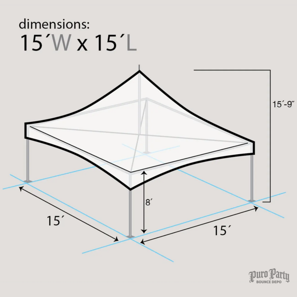 Puro Party High-Peak 15x15 Pole Tents