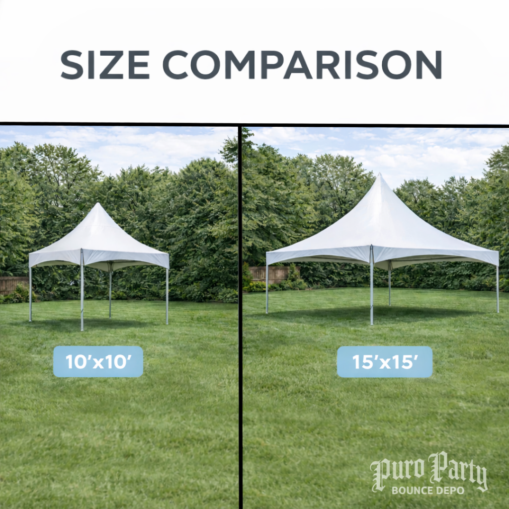Puro Party High-Peak 10x10 Pole Tents – Puro Party Bounce Depo