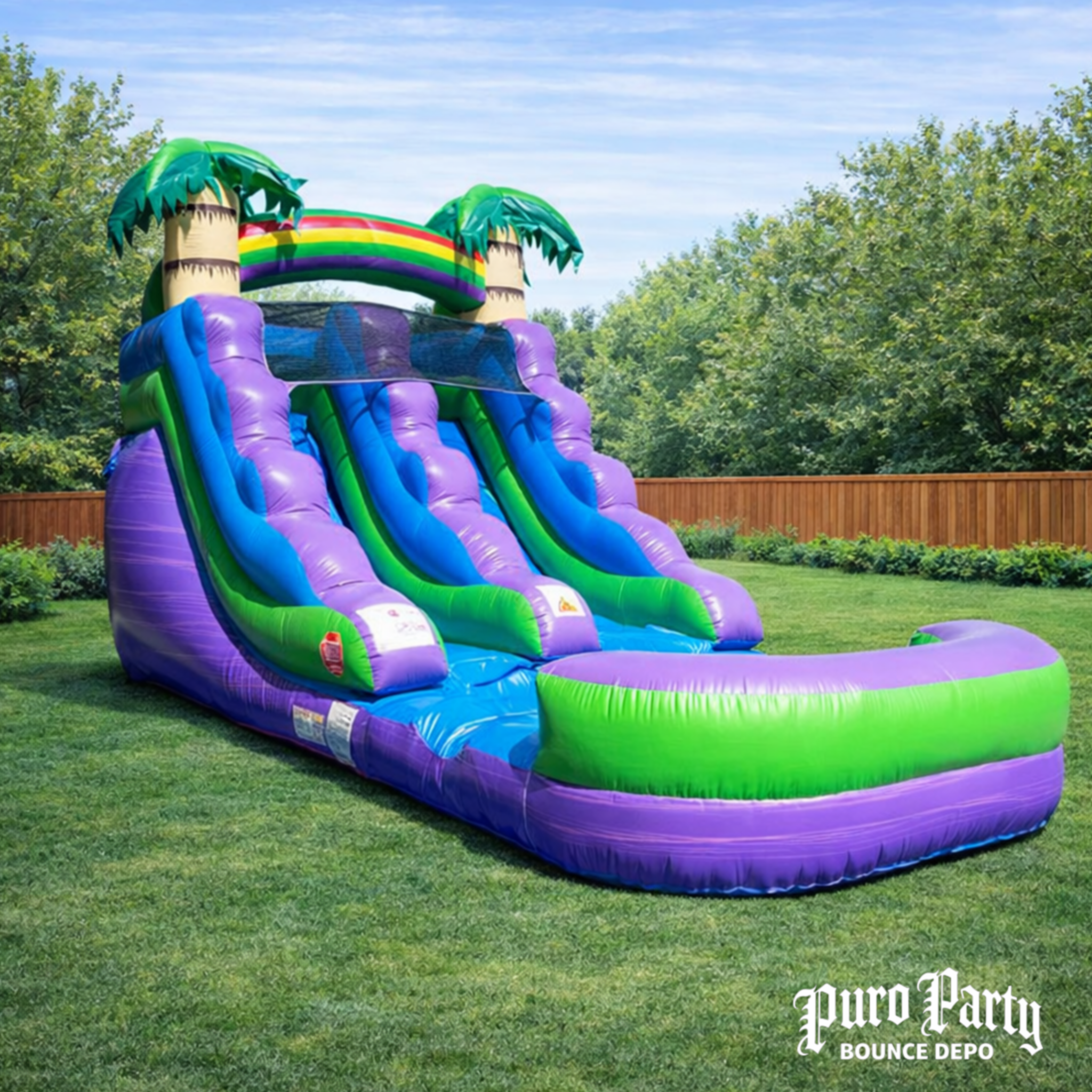 12' Purple Marble Inflatable Water Slide & Pool