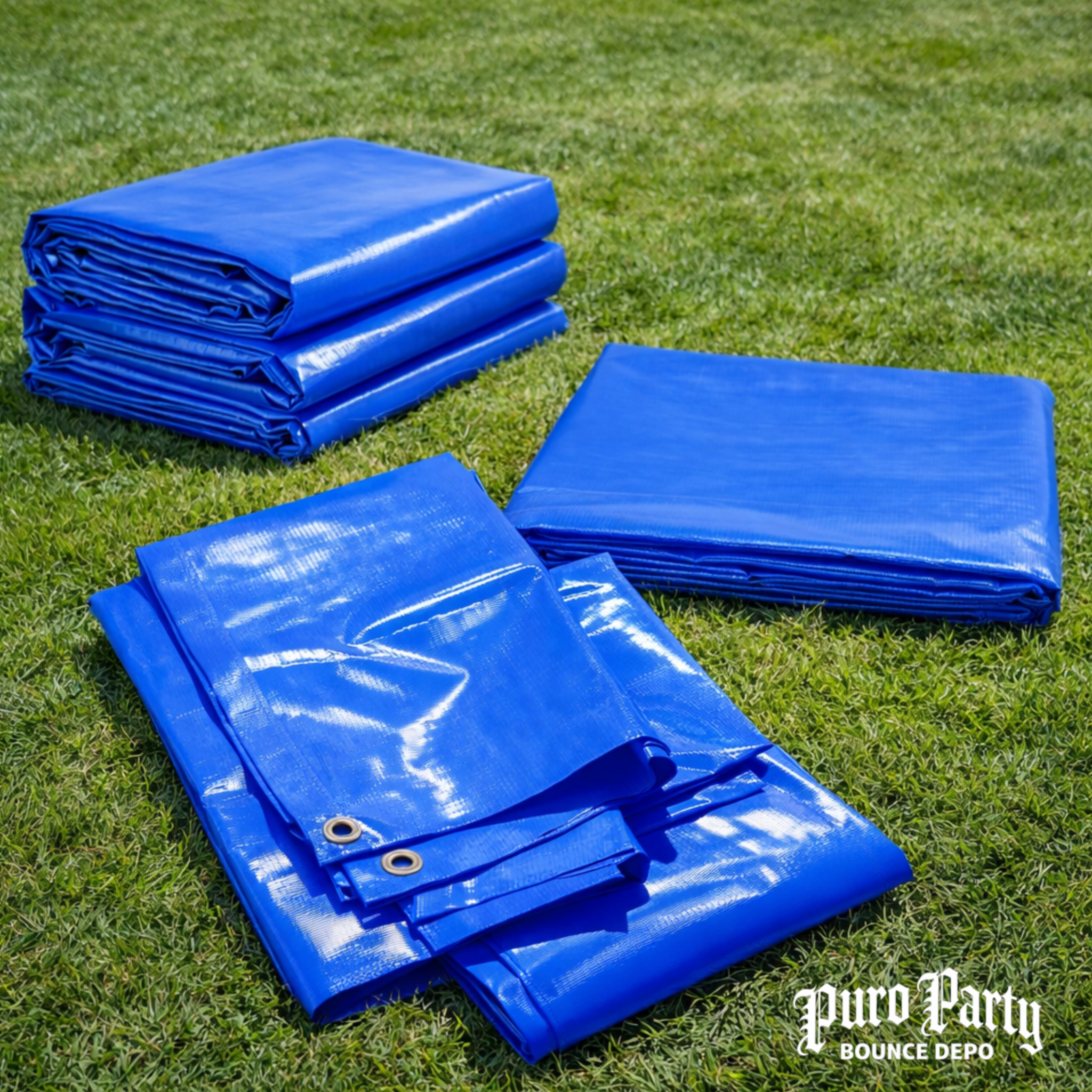 15' x 15' Heavy Duty Waterproof PVC Vinyl Tarp - Blue