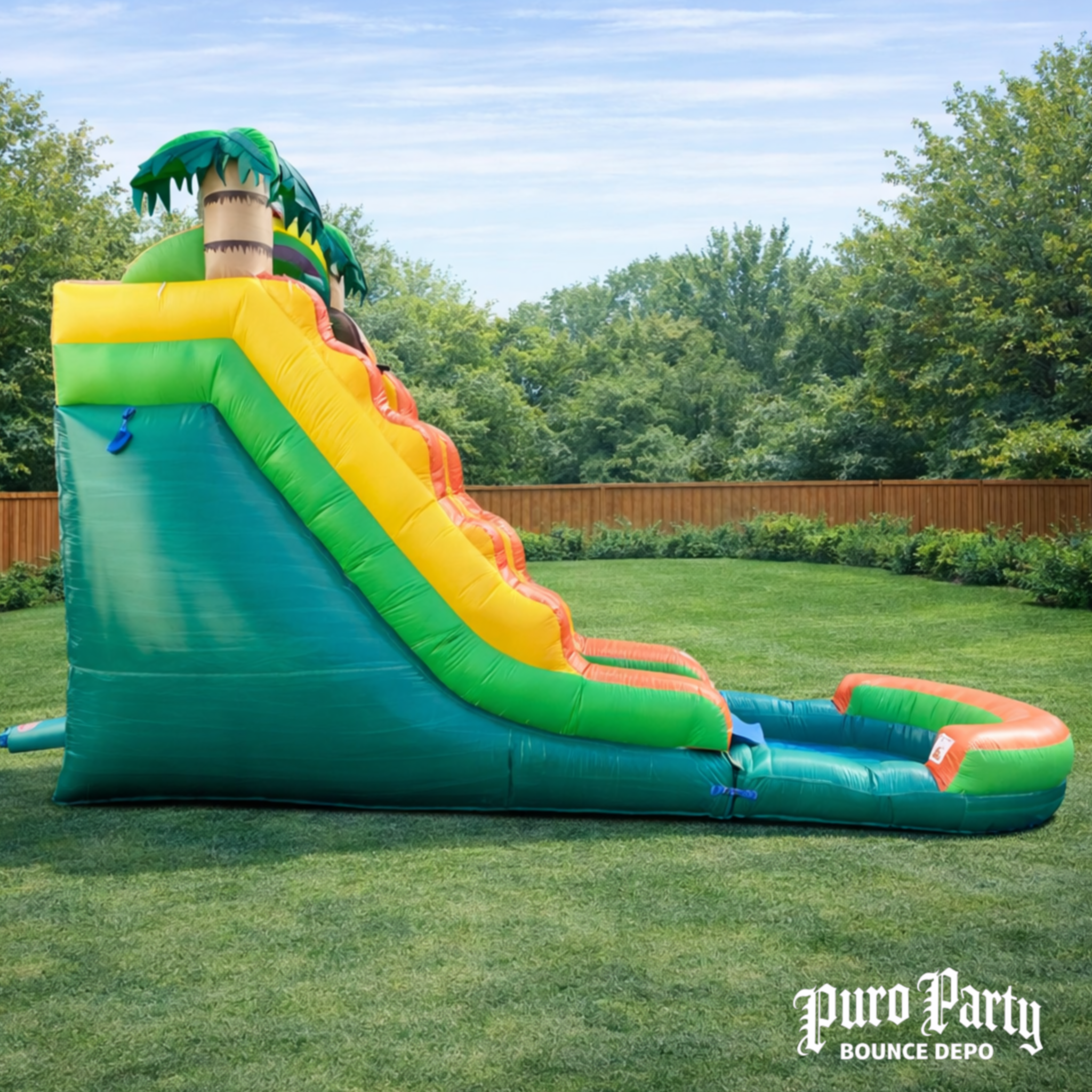 15' Tropical Inflatable Water Slide with Pool