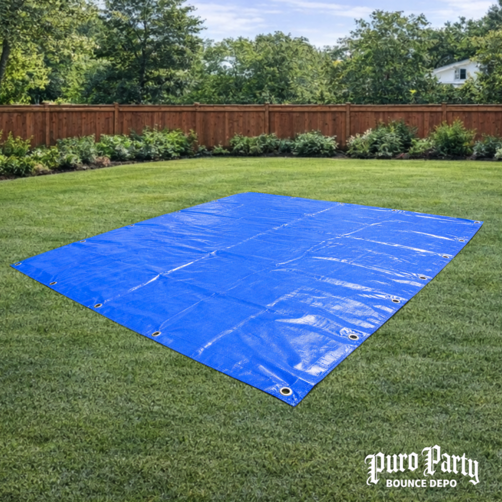 15' x 15' Heavy Duty Waterproof PVC Vinyl Tarp - Blue