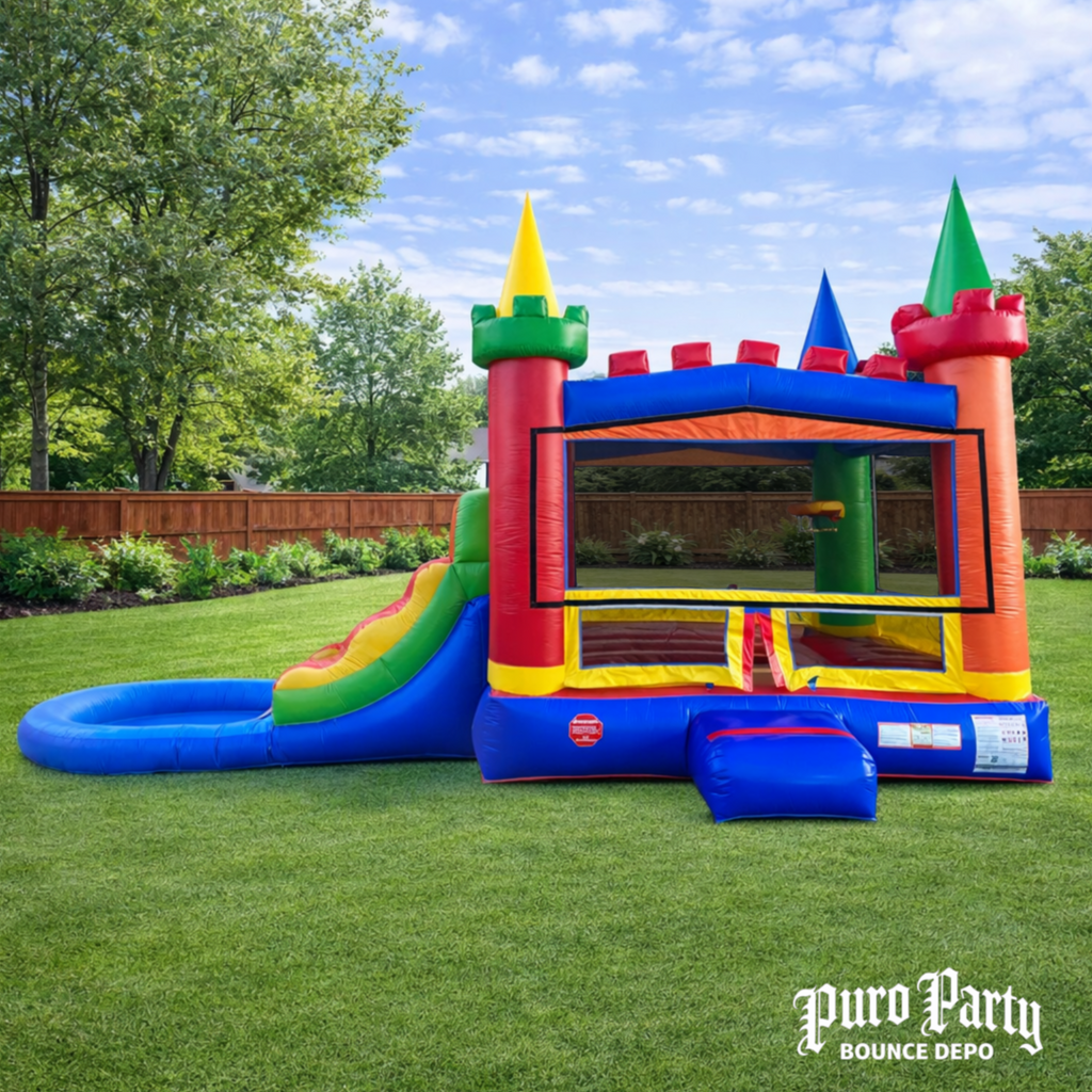 Modular Rainbow Dual Lane Combo with Non-Removable Splash Pool