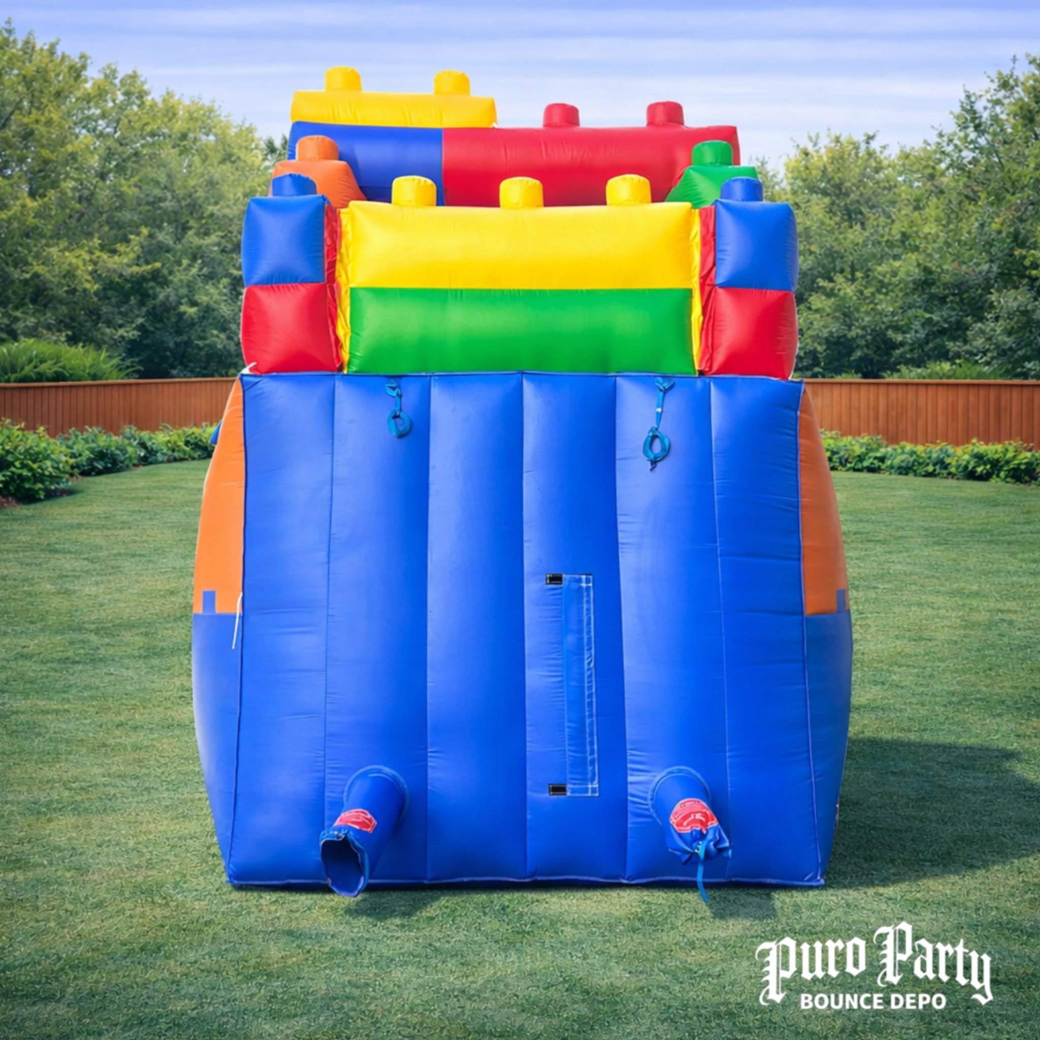 15' Building Block Inflatable Water Slide with Pool