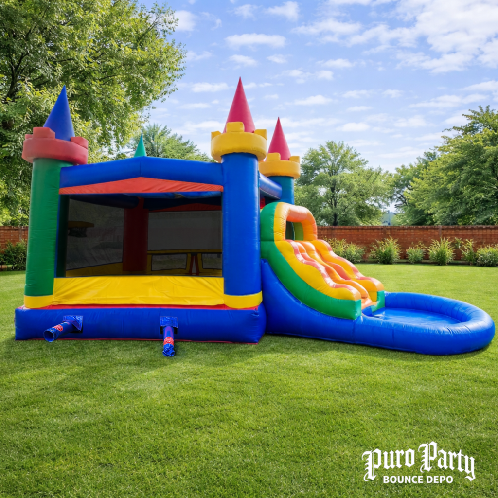 Modular Rainbow Dual Lane Combo with Non-Removable Splash Pool